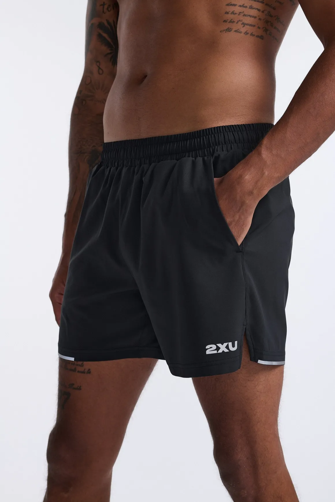 Aero 5 Inch Shorts Black/Silver Reflecitve