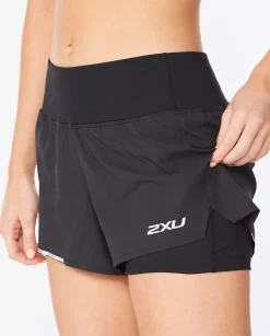 Aero 2-in-1 3 Inch Shorts Black/Silver Reflective