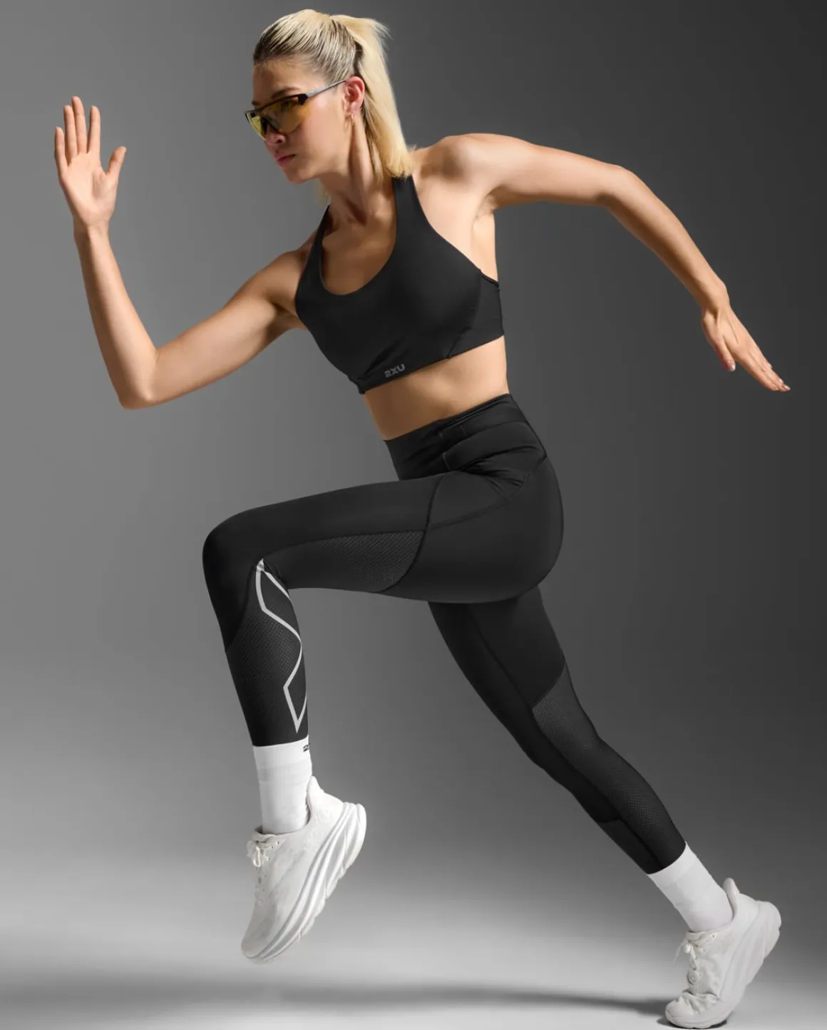 Aero Mesh Hi-Rise Comp Tights Black/Silver