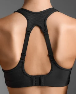 Aero Mesh Medium Impact Bra Black/Silver Reflecitve