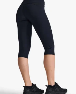 Aero Mid-Rise Comp 3/4 Tights Black/Silver