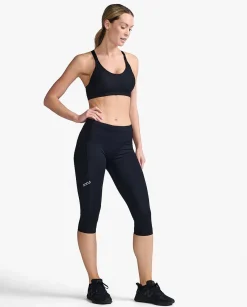 Aero Mid-Rise Comp 3/4 Tights Black/Silver
