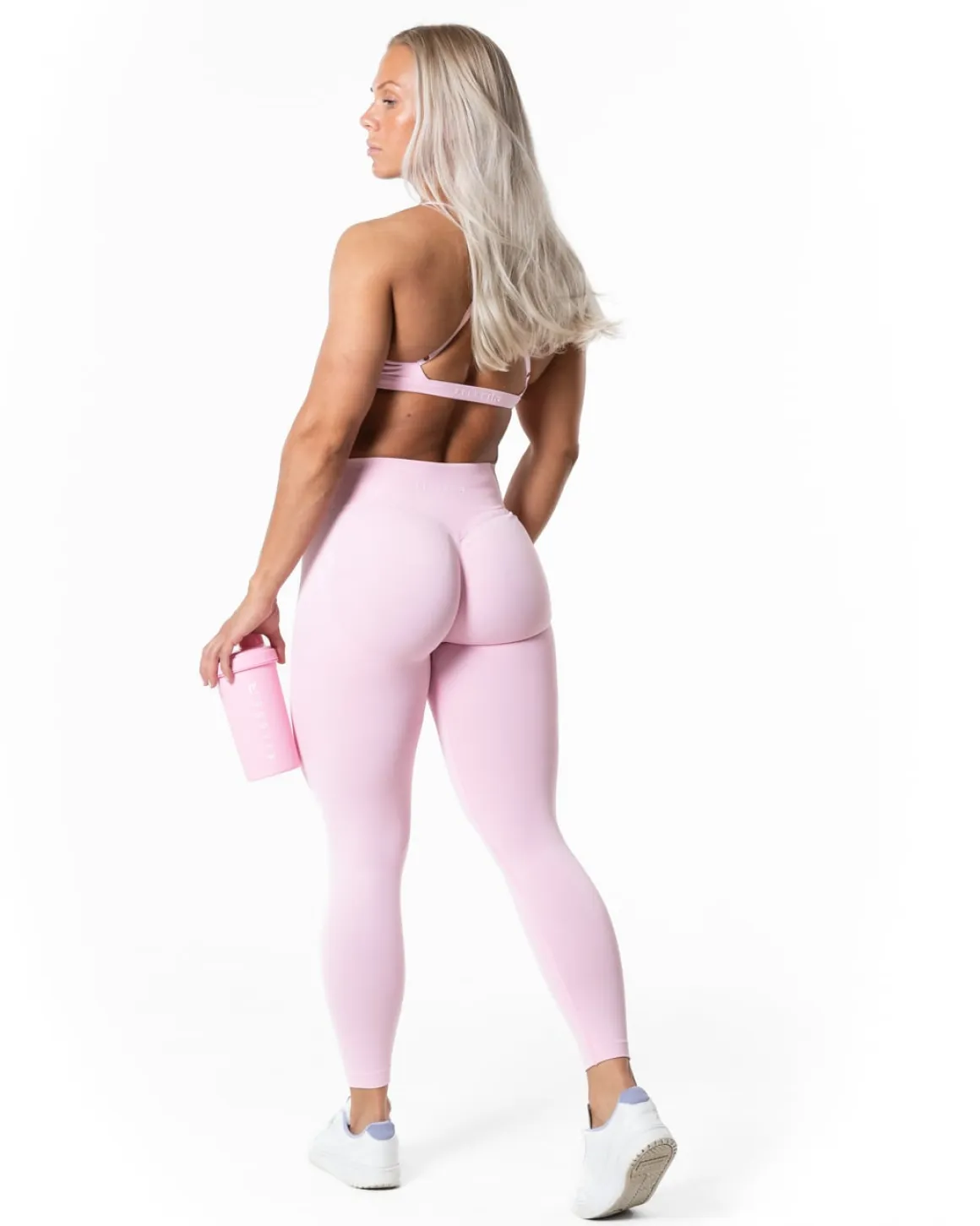Aura Seamless Scrunch Tights Light Pink