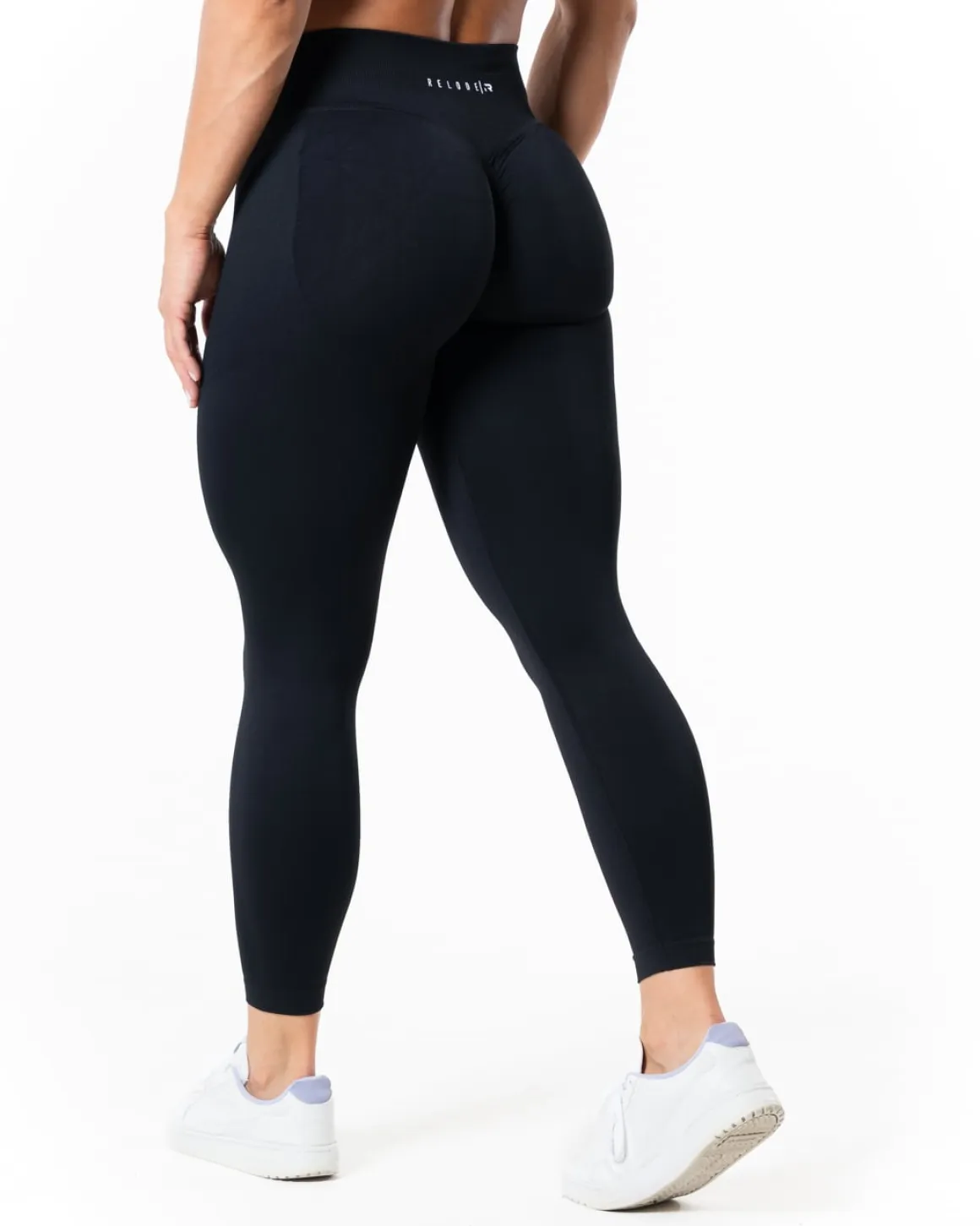 Aura Seamless Scrunch Tights Black