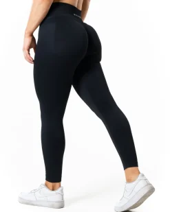 Aura Seamless Scrunch Tights Black
