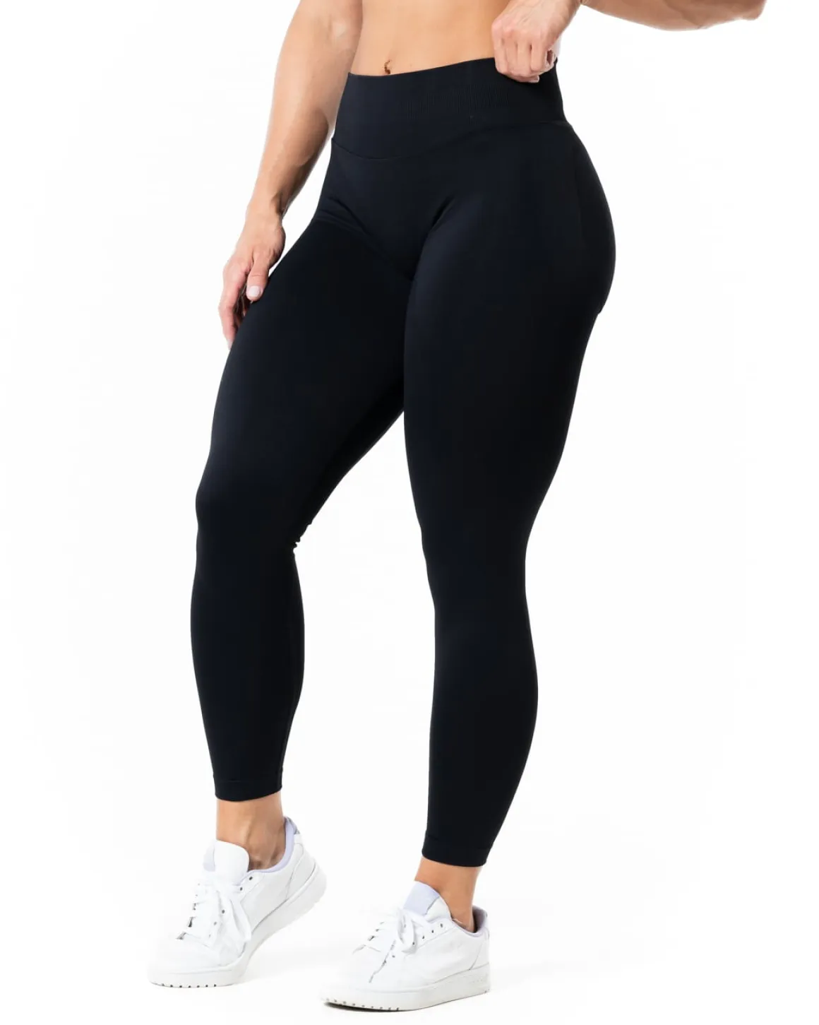 Aura Seamless Scrunch Tights Black