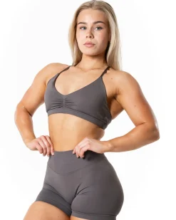 Aura Seamless Sports Bra Earth Grey