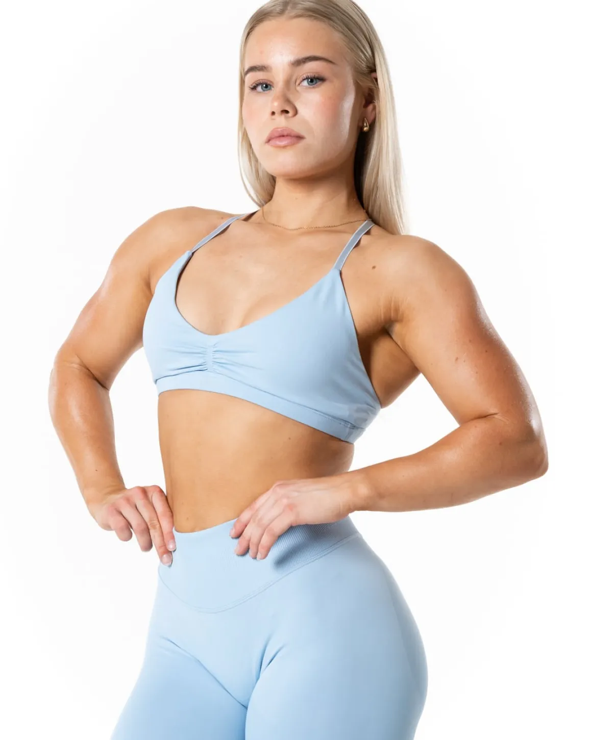 Aura Seamless Sports Bra Light Blue