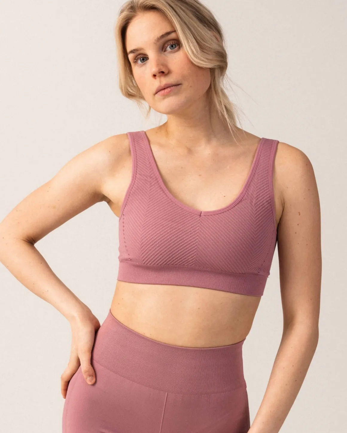 Balance Herringbone Seamless Bra Pink Rose