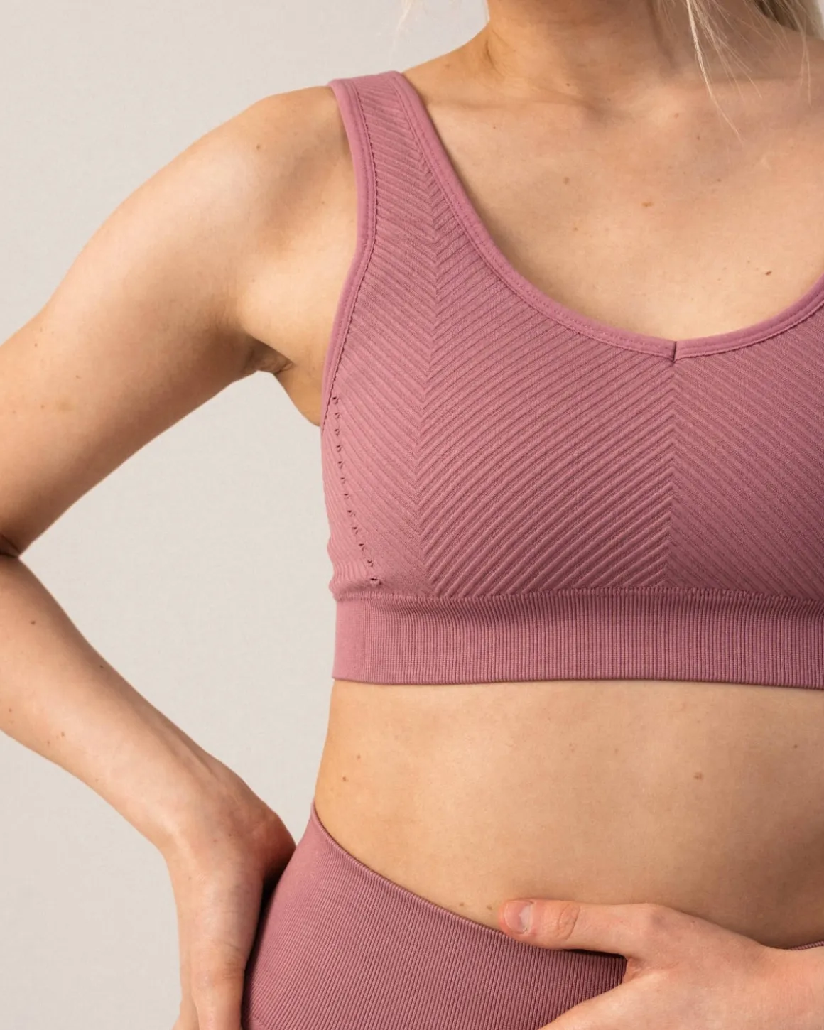 Balance Herringbone Seamless Bra Pink Rose