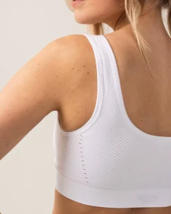 Balance Herringbone Seamless Bra White
