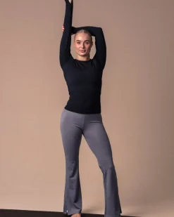 Balance Herringbone Seamless LS Black Marl