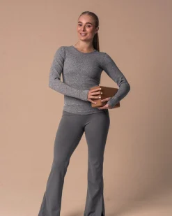 Balance Herringbone Seamless LS Green Basil Marl
