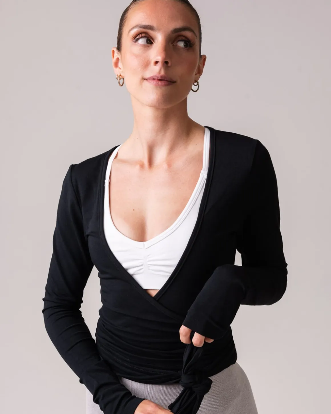 Ballet Wrap Top Black