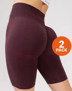 Beam Biker Shorts Red Maroon Marl 2-PACK