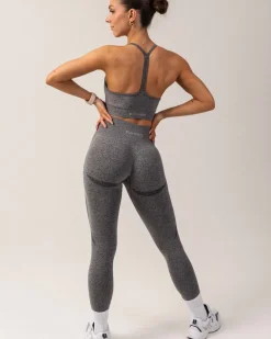 Beam Clean Bra + Beam Scrunch Tights Black Marl SET