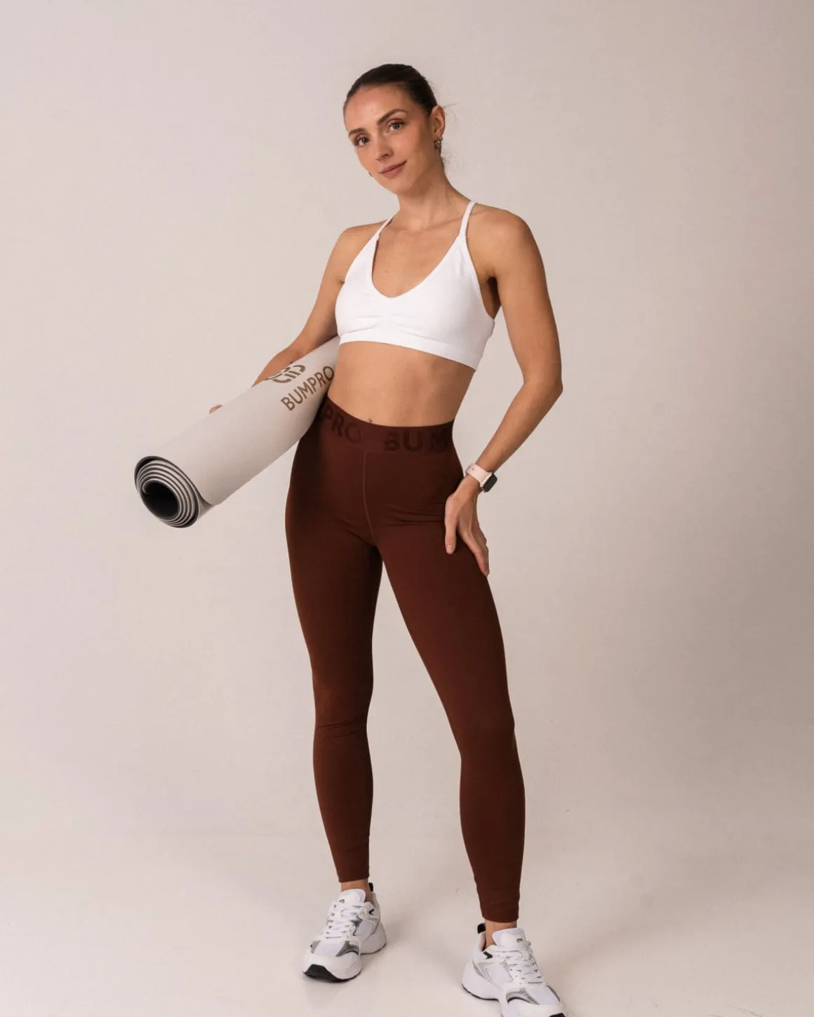 Beam Clean Mini Bra White + Lively tights Brown SET