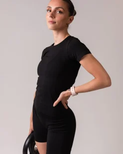 Beam Clean Tee + Beam Clean Shorts 5″ Black SET