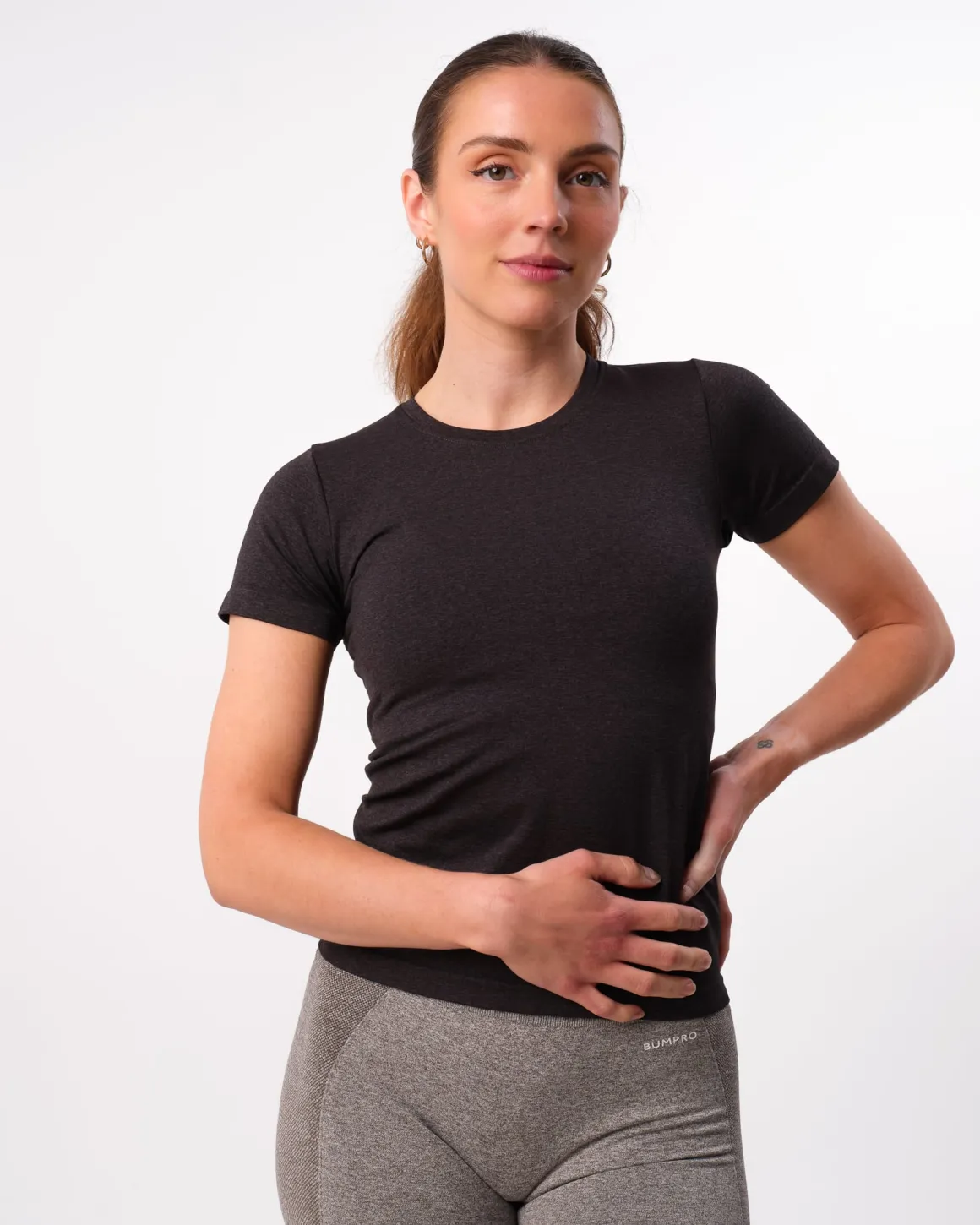 Beam Clean Tee Black Iron Marl