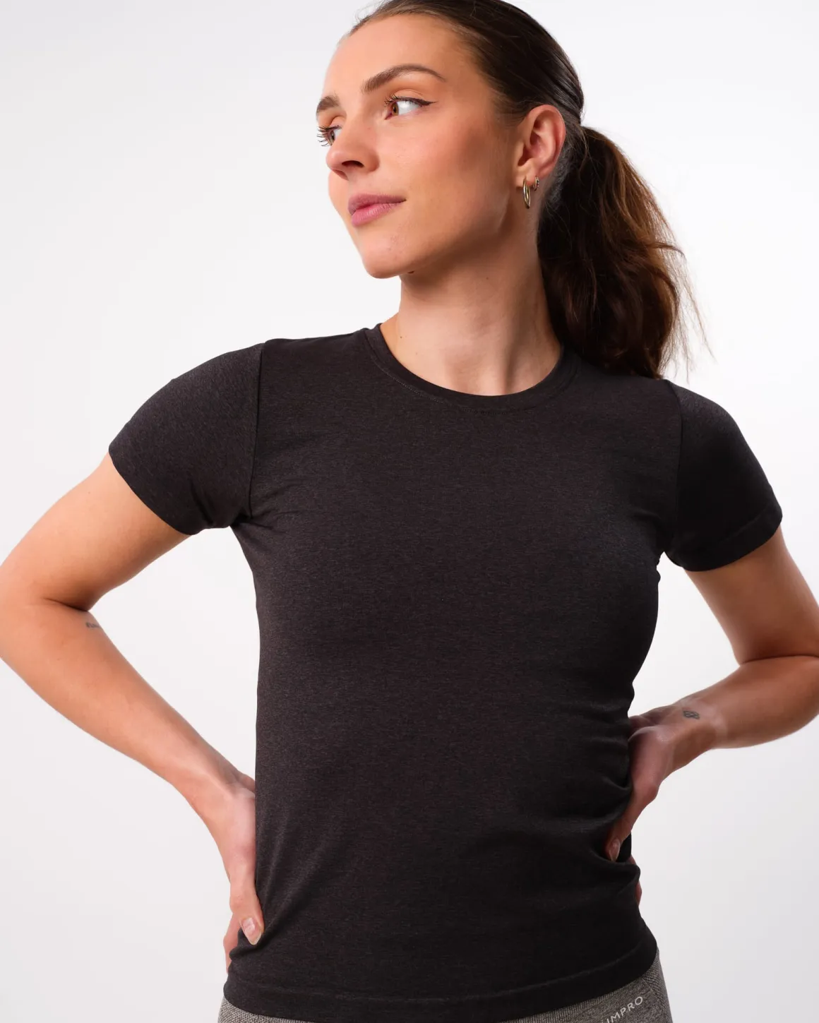 Beam Clean Tee Black Iron Marl