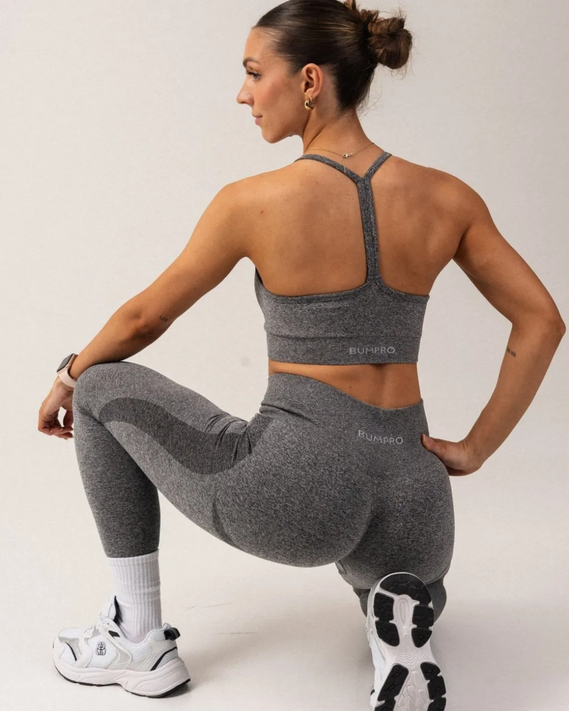 Beam Scrunch Tights Black Marl 2-PACK