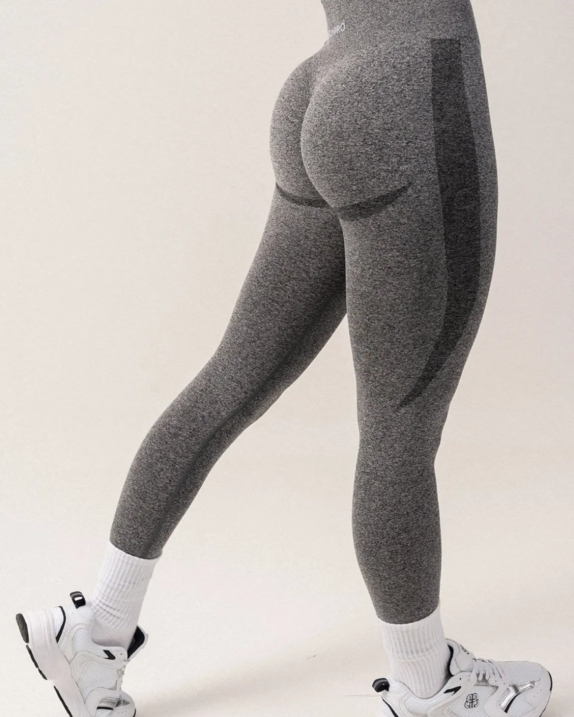 Beam Scrunch Tights Black Marl 2-PACK