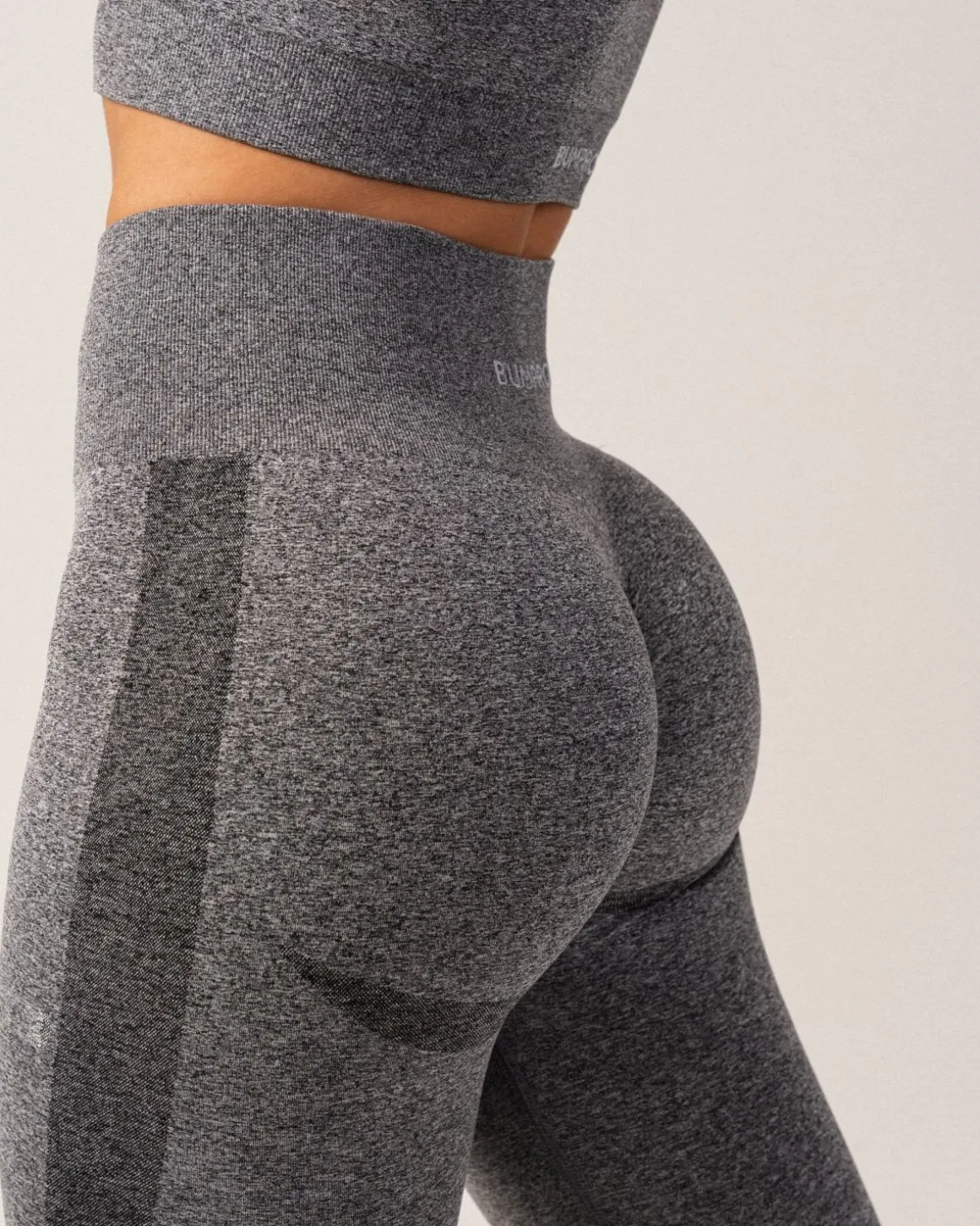 Beam Scrunch Tights Black Marl 2-PACK