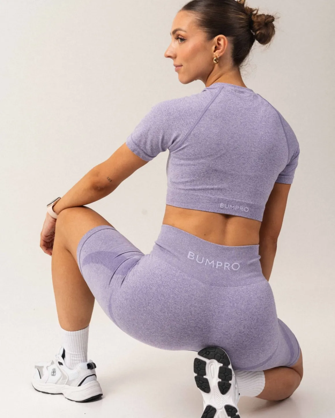 Beam Shorts + Beam Clean Super Crop Tee Purple Pop SET