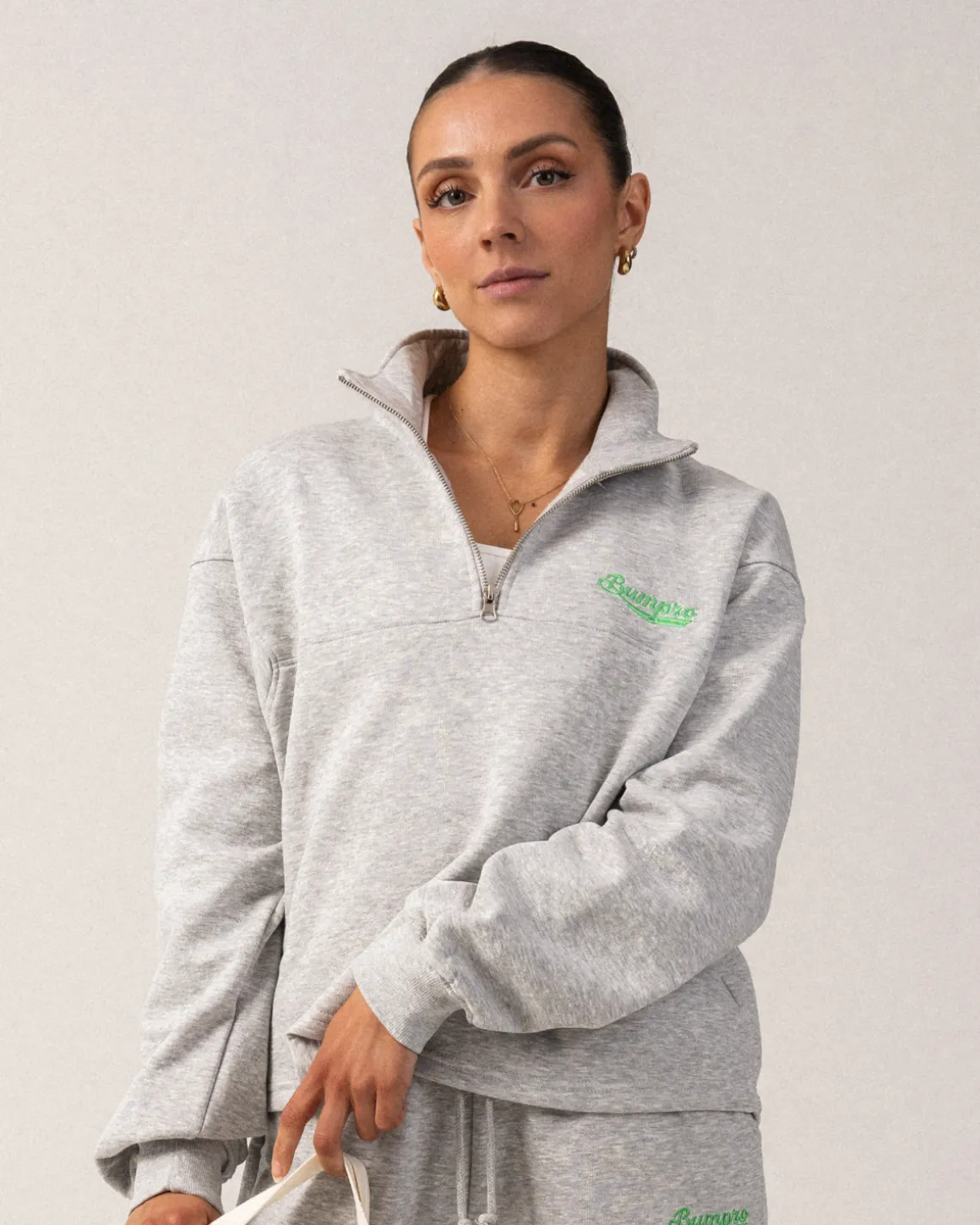 BP 1/2 Zip Sweater Grey Marl/70s