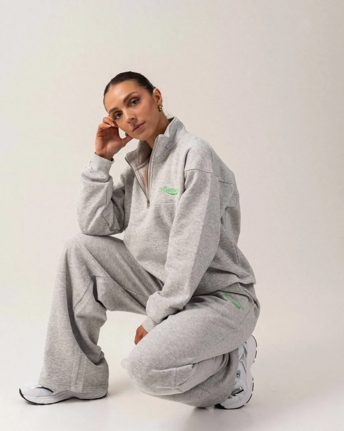 BP 1/2 Zip Sweater Grey Marl/70s