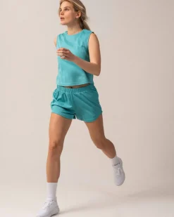 Breeze Mesh Muscle Tank Blue Aqua