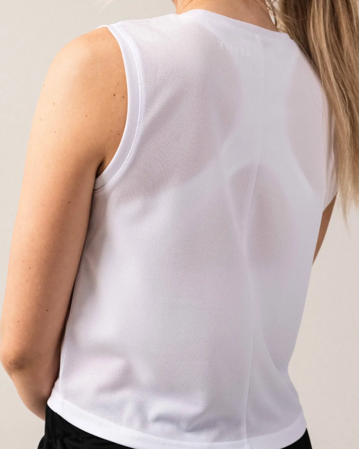 Breeze Mesh Muscle Tank White