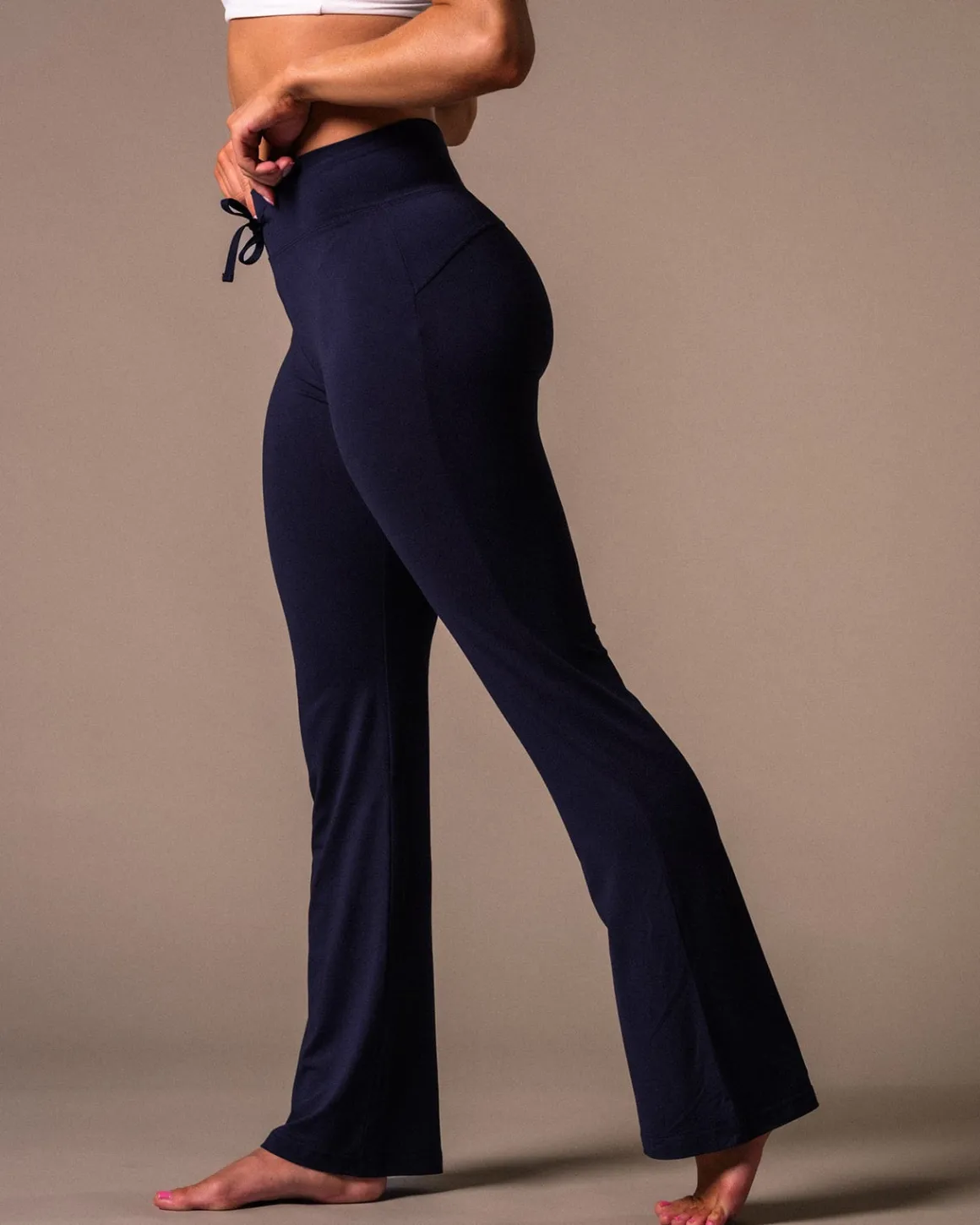 Calm Straight Leg Pants Blue Navy
