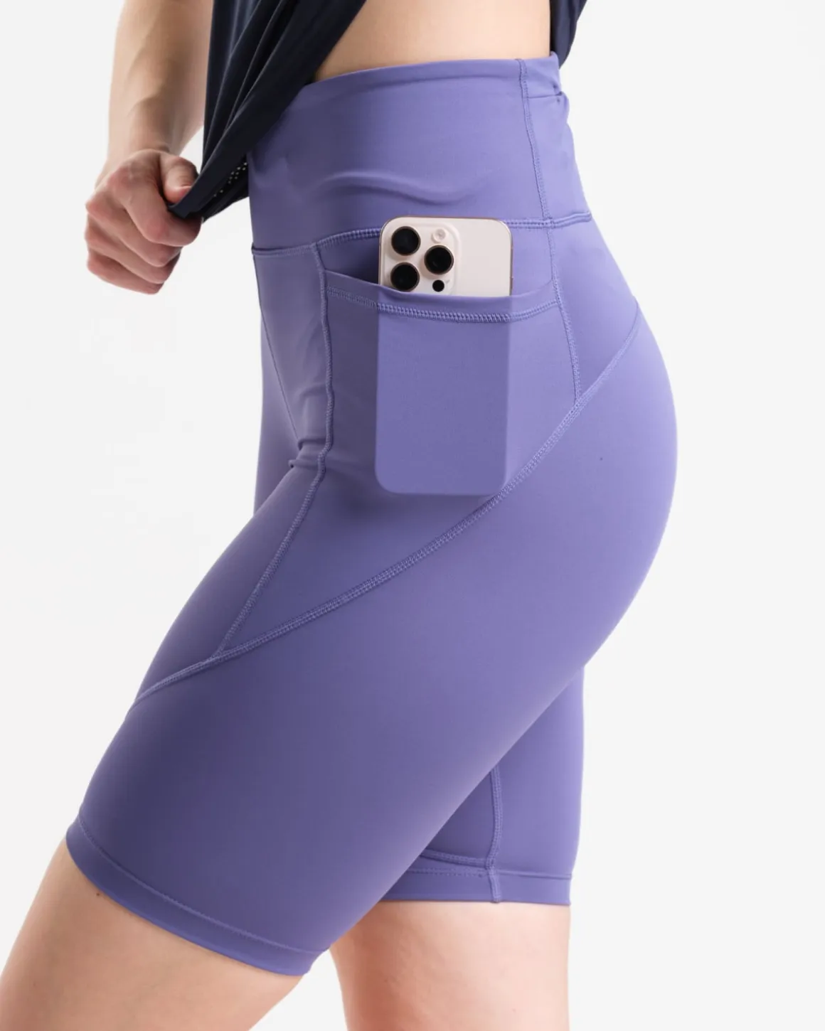 Conquer Running Pocket Shorts 8″ Lilac Heron