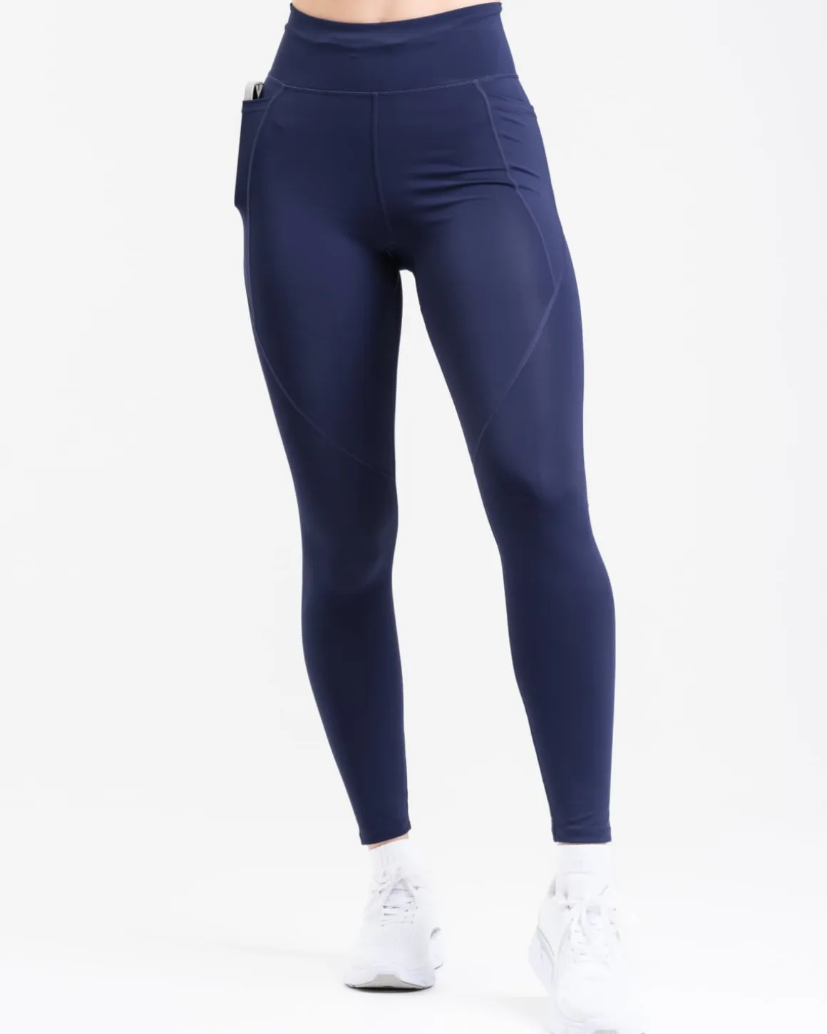Conquer Running Pocket Tights Blue Navy