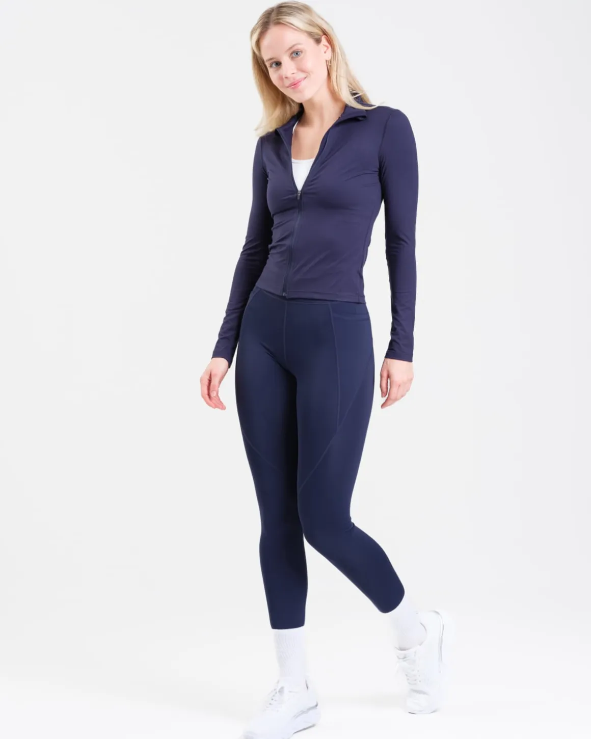 Conquer Running Pocket Tights Blue Navy
