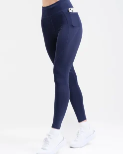 Conquer Running Pocket Tights Blue Navy