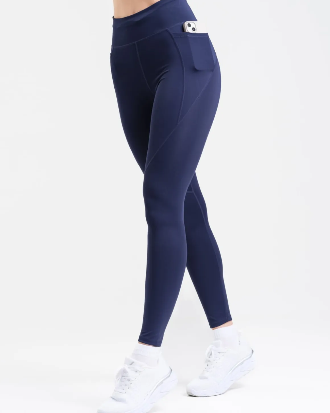 Conquer Running Pocket Tights Blue Navy