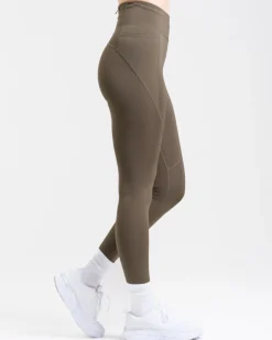 Conquer Running Pocket Tights Green Forest