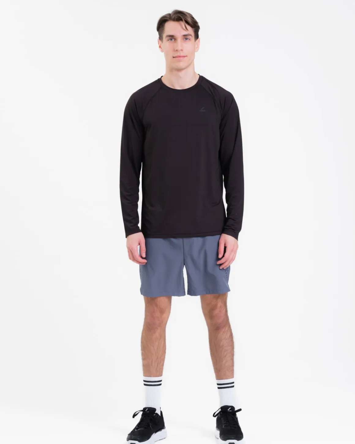 Core Basic LS Black + Clarity Shorts M Blue Sea SET