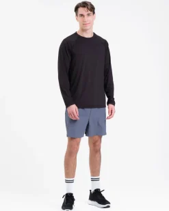 Core Basic LS Black + Clarity Shorts M Blue Sea SET