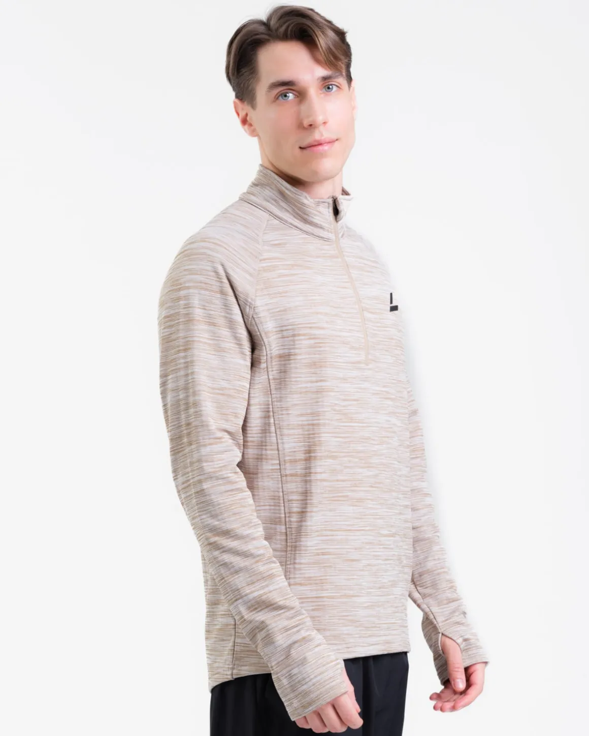 Core Run Half Zip M Beige Marl