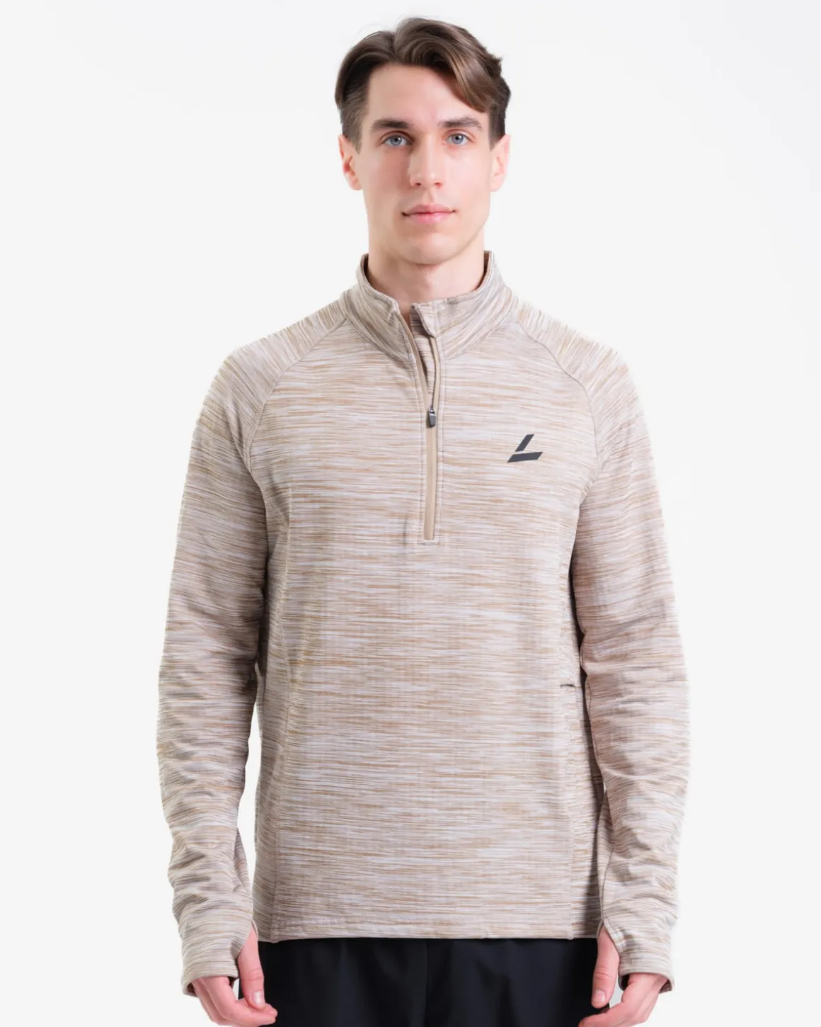 Core Run Half Zip M Beige Marl