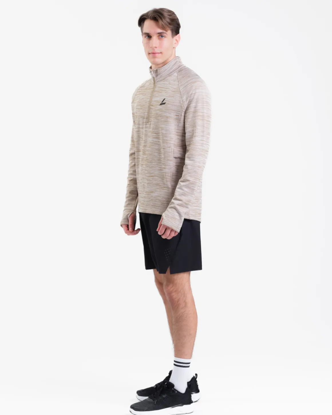 Core Run Half Zip M Beige Marl