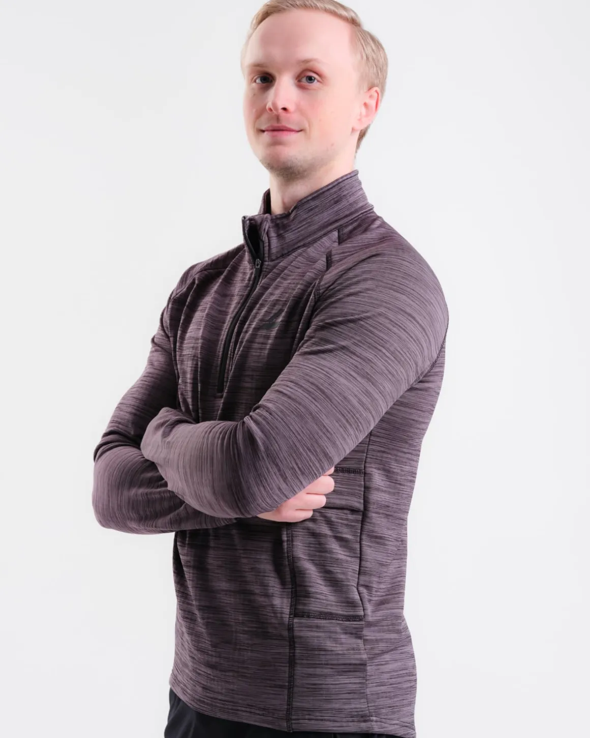 Core Run Half Zip M Black Marl
