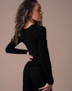CottonLuxe Seamless LS Black