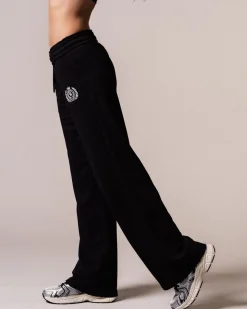 Crop Hoodie + Straight Sweatpants Black SET