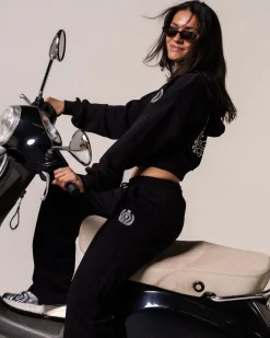 Cropped Hoodie Loopback Black