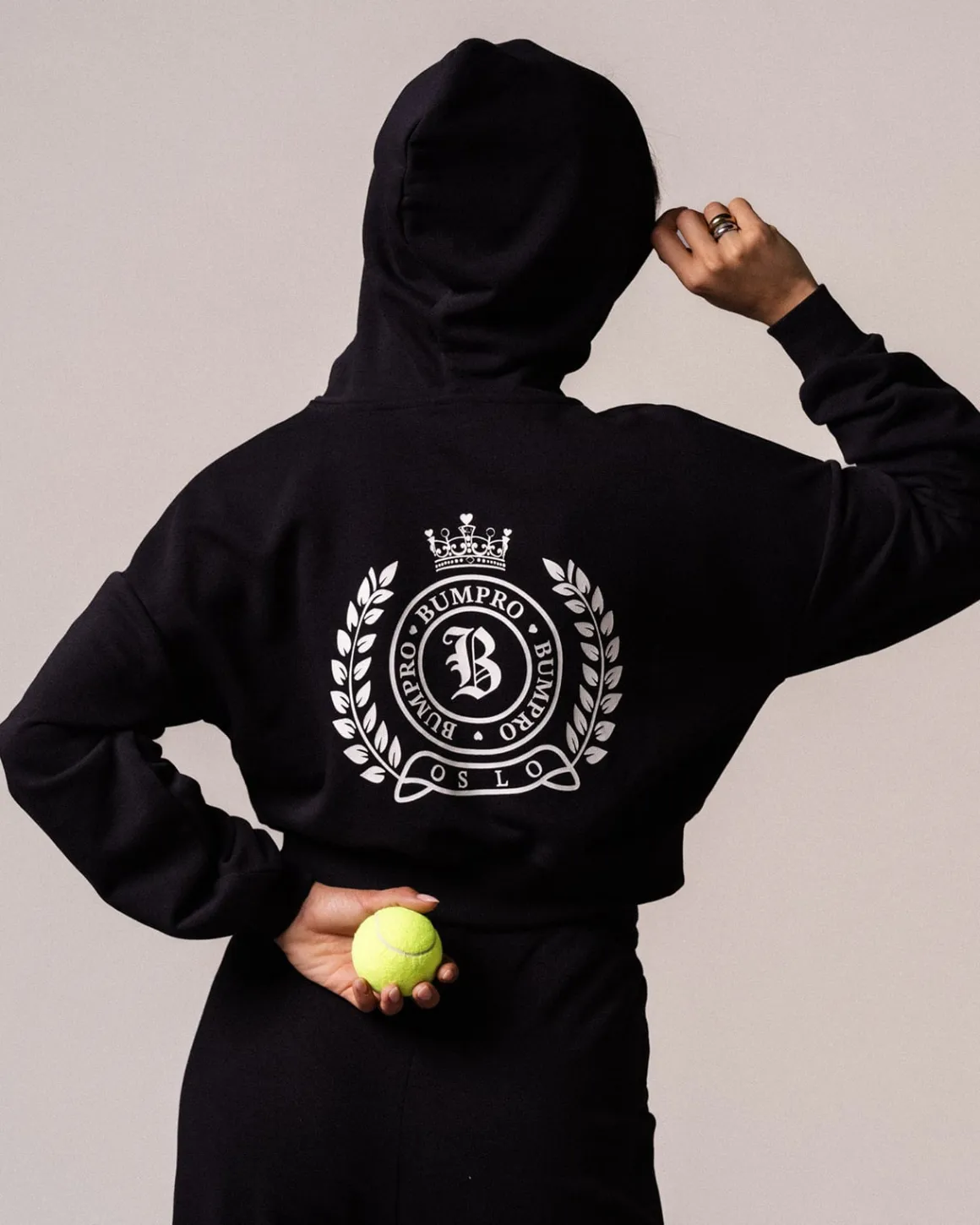 Cropped Hoodie Loopback Black