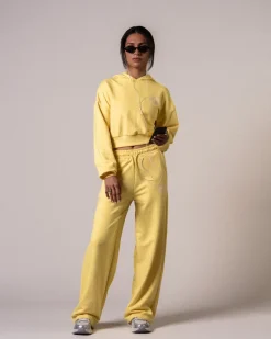 Cropped Hoodie Loopback Yellow Lemon